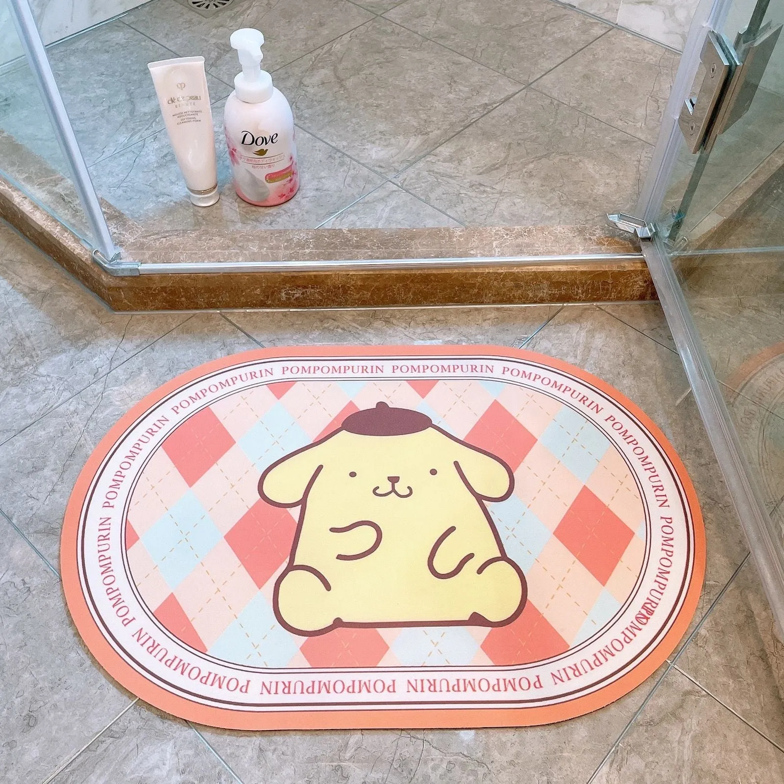 Sanrio Hello Kitty My Melody Cinnamoroll Kuromi Bathroom Absorbent Quick Dry Floor Mat