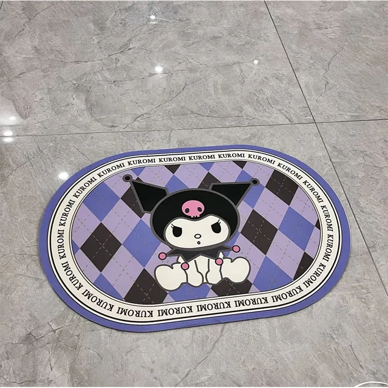 Sanrio Hello Kitty My Melody Cinnamoroll Kuromi Bathroom Absorbent Quick Dry Floor Mat