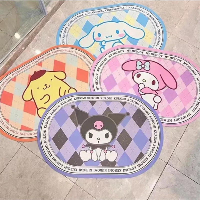 Sanrio Hello Kitty My Melody Cinnamoroll Kuromi Bathroom Absorbent Quick Dry Floor Mat