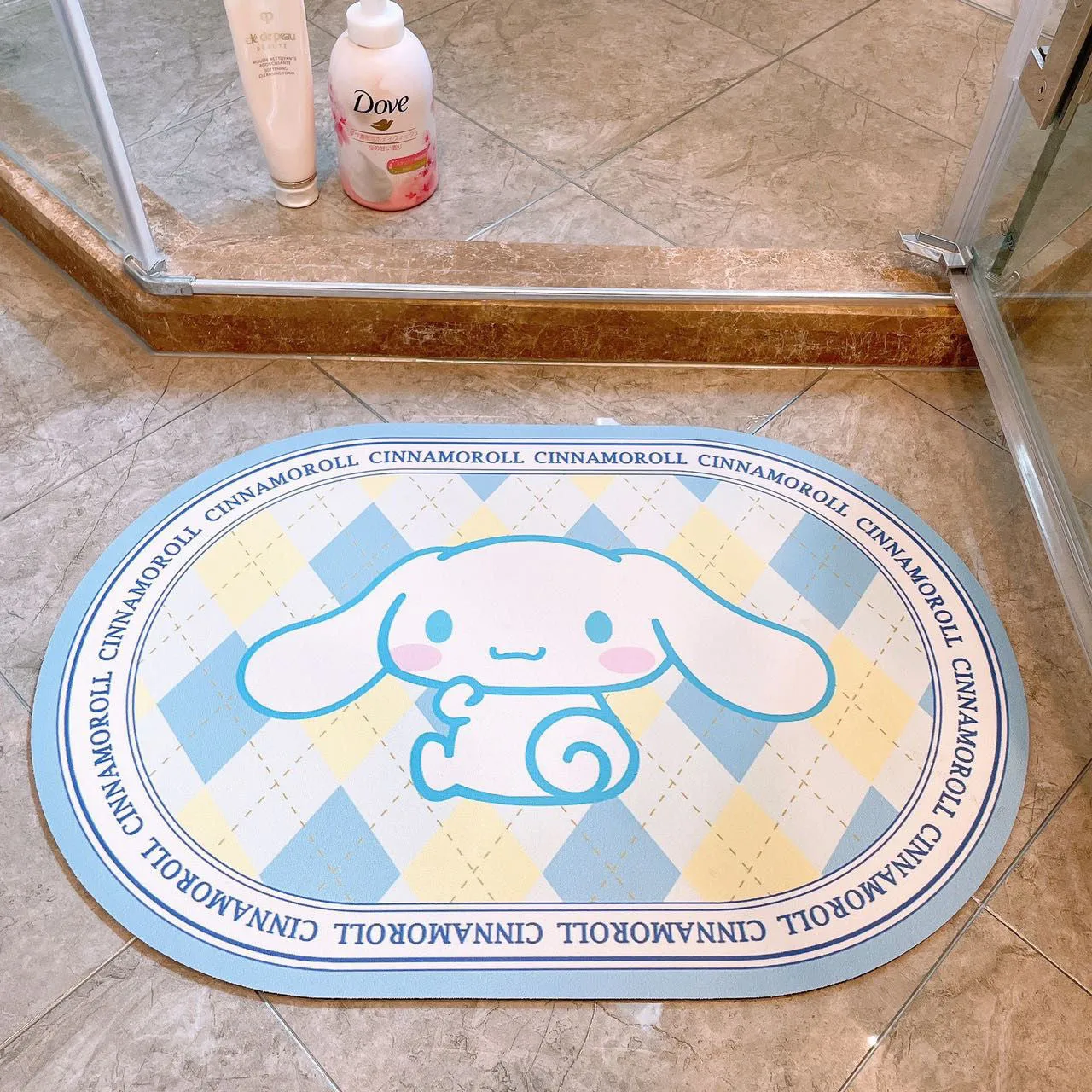 Sanrio Hello Kitty My Melody Cinnamoroll Kuromi Bathroom Absorbent Quick Dry Floor Mat