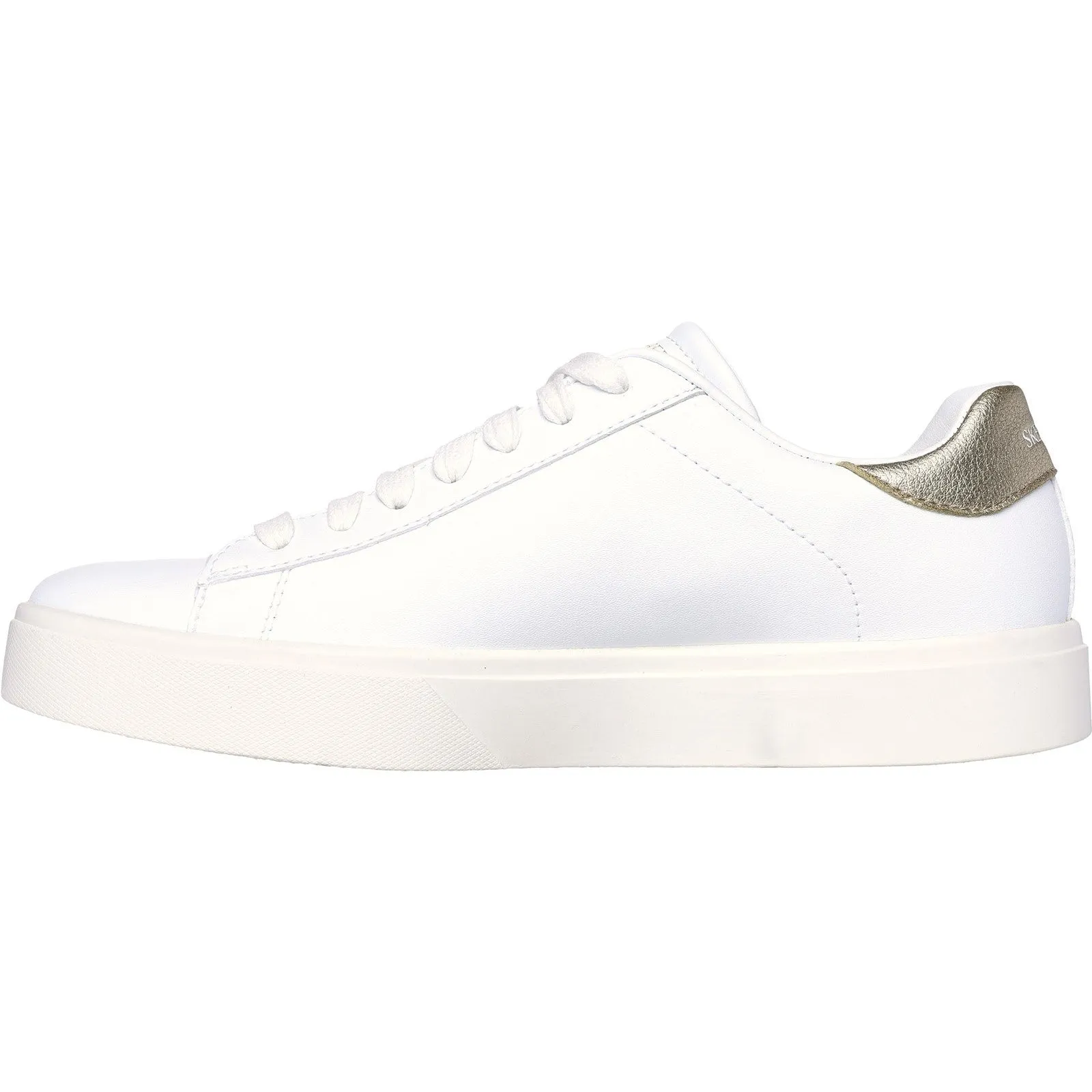 Skechers Womens Eden LX - Beaming Glory 185016-WTGD White/Gold Lace Up Shoe