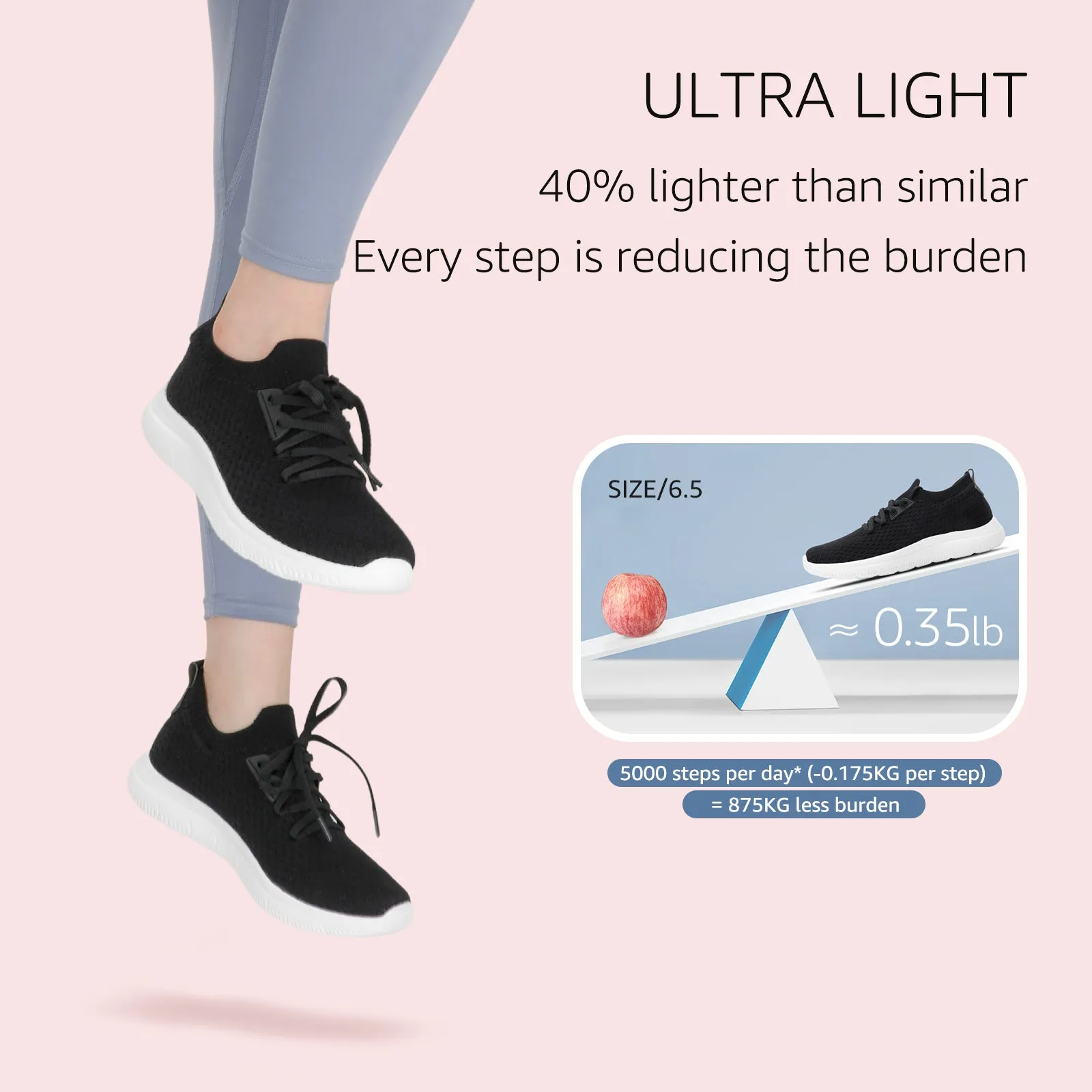 STQ Tennis Shoes Womens Slip on Walking Sneakers for Gym Workout