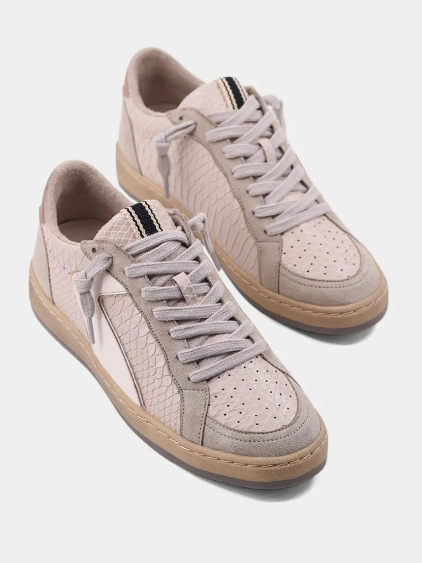 The Salma Beige Snake Sneakers