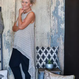 Totem Tunic Beige & Black Print