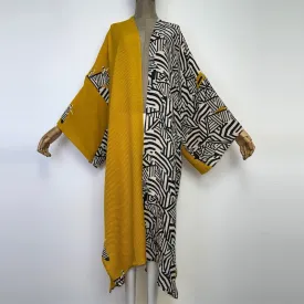 Zebra Party Pleated Kimono Cardigan